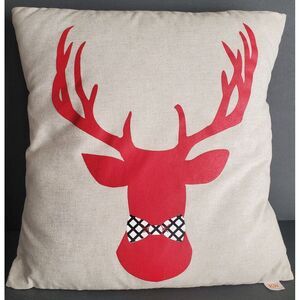 KW Kate Winston Deer Head Pillow Holiday Christmas Cottage Cabin Lodge Winter